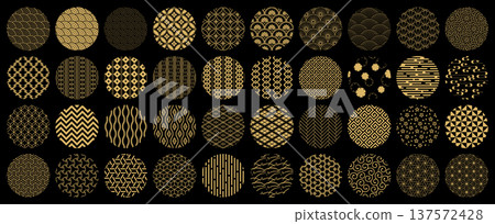 A set of basic Japanese patterns. Traditional Japanese patterns. 137572428