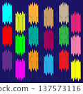 Abstract seamless modern simple geometric colorful shapes on a blue background. Simple vector illustration 137573116