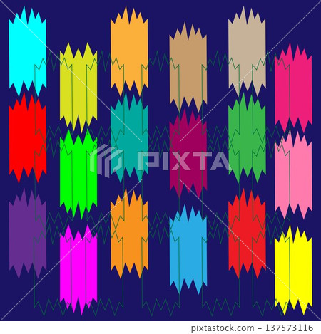Abstract seamless modern simple geometric colorful shapes on a blue background. Simple vector illustration Abstract seamless modern simple geometric colorful shapes on a blue background. Simple vector illustration 137573116