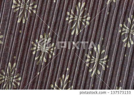 Dark Brown Ribbed Paper with Golden Floral Ornaments Dark Brown Ribbed Paper with Golden Floral Ornaments 137573133