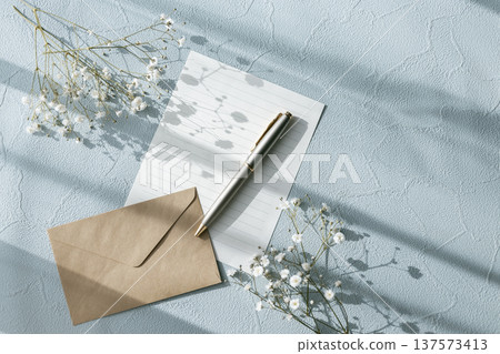 Baby's breath, envelope and letter paper Spring message image Baby's breath, envelope and letter paper Spring message image 137573413