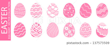 Easter drawing set for egg pink icon and ornament vector happy. Simple floral illustration for cute colorful design and decoration element flower. Easter decorative elegant for egg graphic hunt. Easter drawing set for egg pink icon and ornament vector happy. Simple floral illustration for cute colorful design and decoration element flower. Easter decorative elegant for egg graphic hunt. 137573509