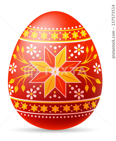 ukrainian easter egg pysanka with traditional folk ornament vector illustration 137573514