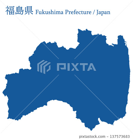 日本向量插圖地圖：福島縣地圖 137573683