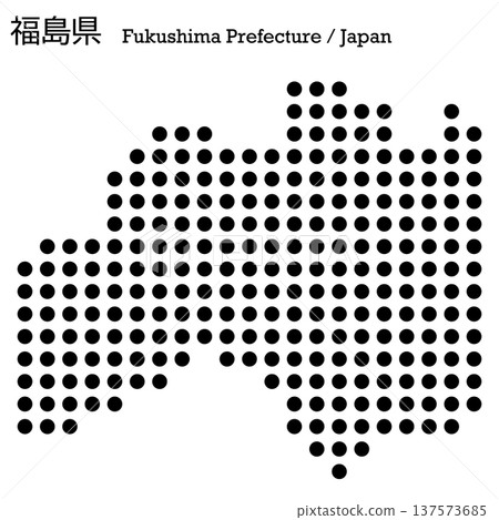 日本向量插圖地圖：福島縣地圖 137573685