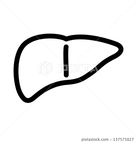 簡單的肝臟線條圖圖標 簡單的肝臟線條圖圖標 137573827