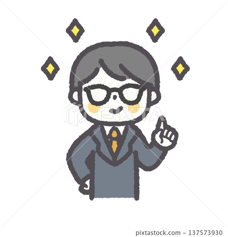 一套輕鬆簡單的男性上班族臉部表情集 137573930