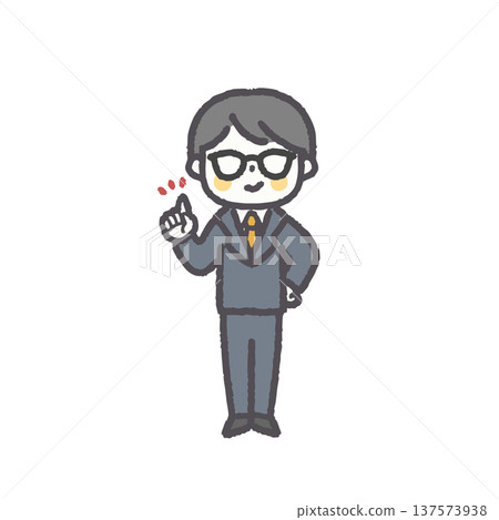 A loose and simple set of facial expressions for male office workers (all) 137573938