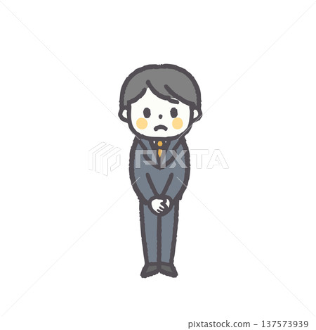 一套簡單易用的男性辦公室工作人員面部表情（全部） 137573939