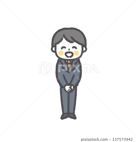 A loose and simple set of facial expressions for male office workers (all) 137573942