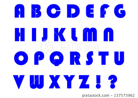 Letter 4 Alphabet Uppercase Blue 137573962