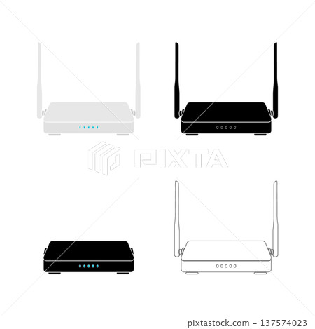 Wireless wi-fi router icons set, without background Wireless wi-fi router icons set, without background 137574023