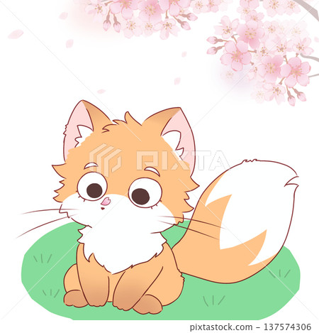 A fox with a flower petal on its nose A fox with a flower petal on its nose 137574306