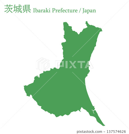 日本向量插圖地圖：茨城縣地圖 137574626