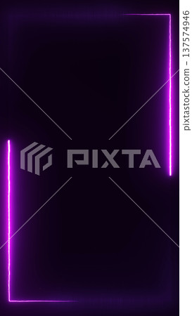 Minimal neon purple glowing frame on dark vertical background with empty center. Futuristic luminous border composition with elegant light lines and modern digital space. Minimal neon purple glowing frame on dark vertical background with empty center. Futuristic luminous border composition with elegant light lines and modern digital space. 137574946