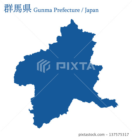日本向量插圖地圖:群馬縣地圖 日本向量插圖地圖:群馬縣地圖 137575317