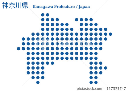 日本向量插圖地圖：神奈川縣地圖 137575747