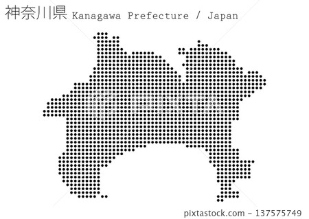 Vector illustration map of Japan: Kanagawa prefecture map Vector illustration map of Japan: Kanagawa prefecture map 137575749