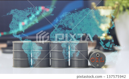 Oil Barrels with World Map and Market Chart Investment Concept Oil Barrels with World Map and Market Chart Investment Concept 137575942