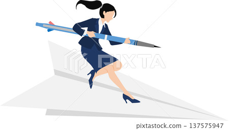 Illustration of a businesswoman thinking about improving her skills Illustration of a businesswoman thinking about improving her skills 137575947