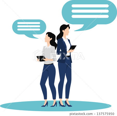 Illustration of a businesswoman having a meeting 137575950