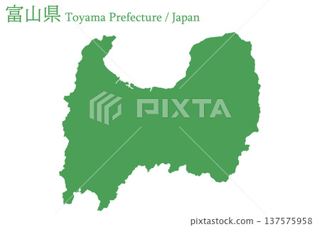 日本向量插圖地圖：富山縣地圖 137575958