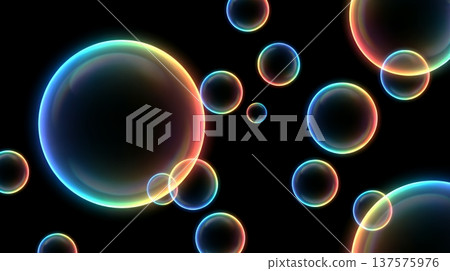 Stylish and beautiful luminous bubble geometric design 137575976