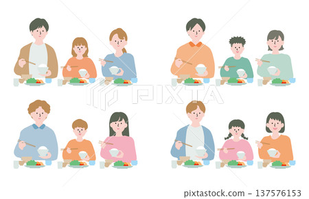 一家人正在享用套餐 137576153