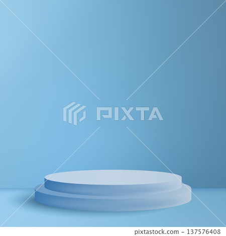 Light blue studio stand with two round levels. Eps 10 Light blue studio stand with two round levels. Eps 10 137576408