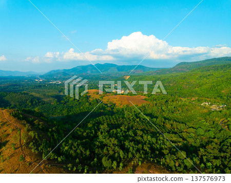Aerial view mountains trees in ranong Thailand 137576973