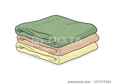 Stacked folded linen, without background Stacked folded linen, without background 137577091