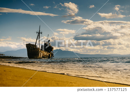 The famous shipwreck near Gythio Greece 137577125