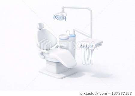 牙科治療台（檢查台）的3D圖示；三維清潔牙科診所設備材料 137577197
