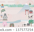 Edo Tokyo retro seasonal scenery, building illustration background 137577254