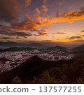 Panoramic sunset view of Nha Trang city from mountain viewpoint Vietnam 137577255