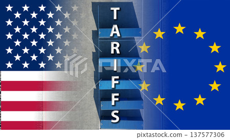 US tariffs against European goods concept US tariffs against European goods concept 137577306