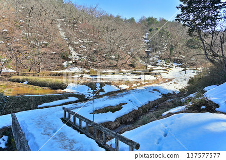 A rural landscape where the snow is about to melt 137577577