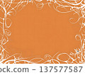 Flat orange background with spider webs. 137577587