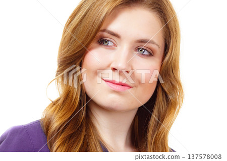 Woman with long healthy brown hair Woman with long healthy brown hair 137578008