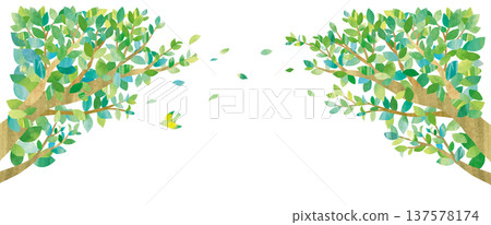 Branch and bird illustration Branch and bird illustration 137578174