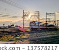 Kintetsu train at sunrise 137578217