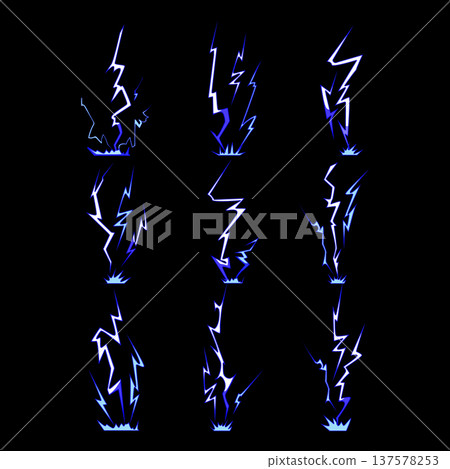 Lightning strike electricity power plasma electric discharge Lightning strike electricity power plasma electric discharge 137578253