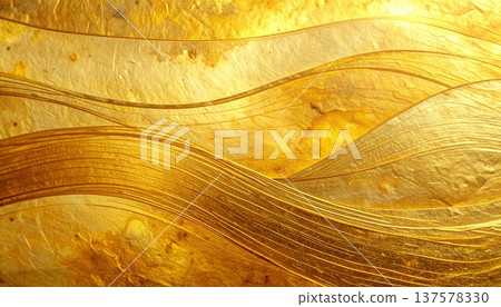金箔日式紙張紋理，奢華金色背景材料 137578330