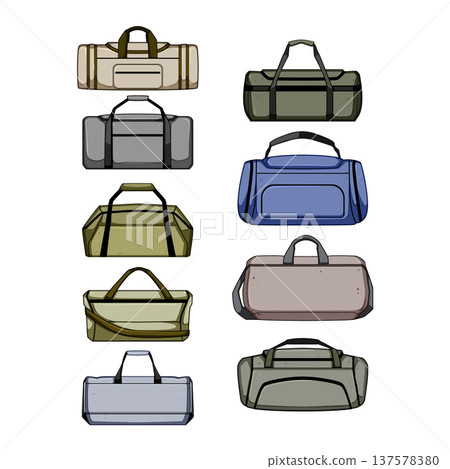 Collection of duffel bags for travel and sport 137578380