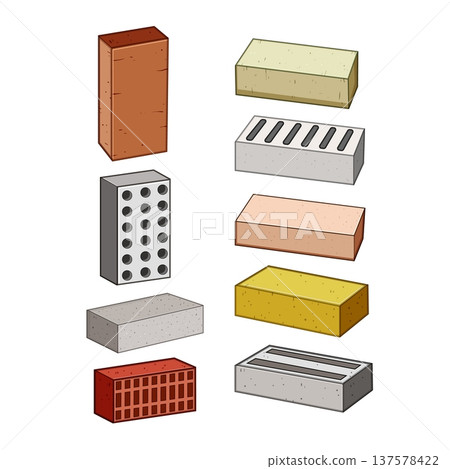 Bricks collection showing different types and materials 137578422