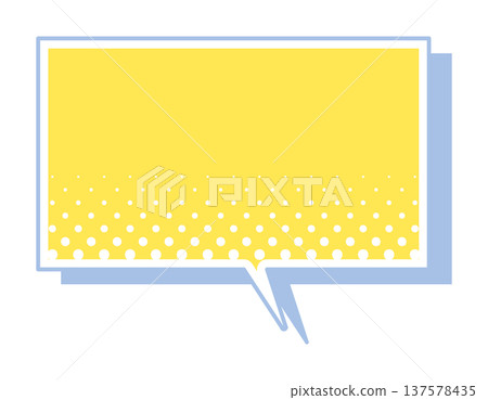American comic book style halftone speech bubble, yellow, square American comic book style halftone speech bubble, yellow, square 137578435