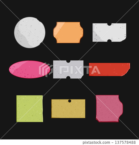 Vintage paper tags labels set background Vintage paper tags labels set background 137578488