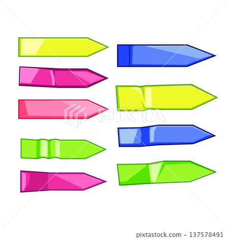 Colorful sticky arrow notes pointing right Colorful sticky arrow notes pointing right 137578491
