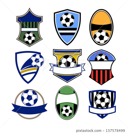 Collection of soccer emblems and football club badges Collection of soccer emblems and football club badges 137578499