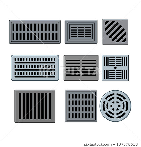 Collecting various metal drain grates and sewage covers 137578518